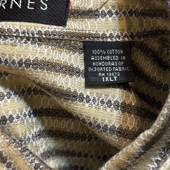 Jhane Barnes mens cotton striped long sleeve button down shirt size 1XLT - Picture 9 of 9